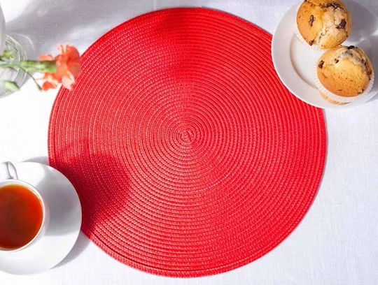Altom Round Plastic Placemats Red 38cm
