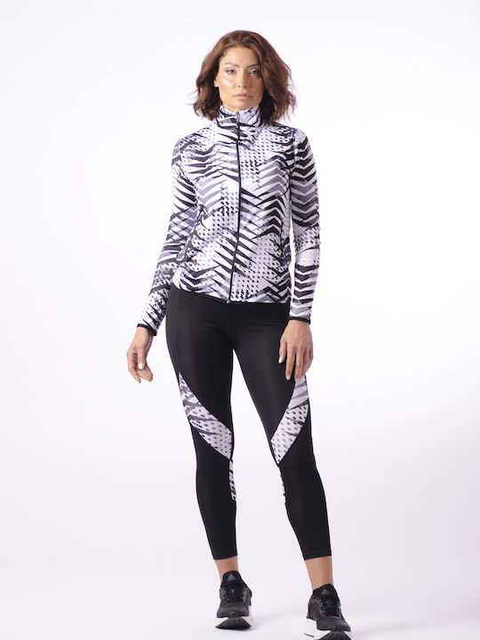 Damen Strickjacke mit Reissverschluss in Weiß Farbe