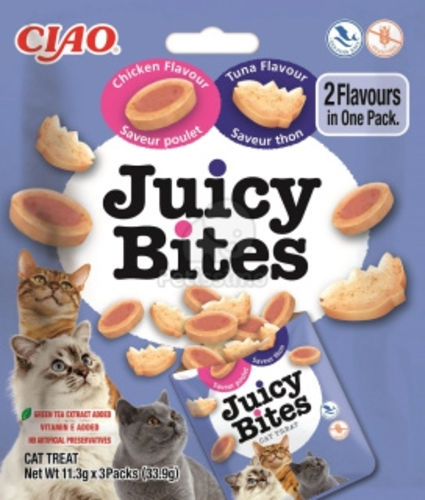 Inaba Churu Cat Juicy Bites Tuna Chicken Cat Treats with Tuna for Adult Cats 1pc 34g