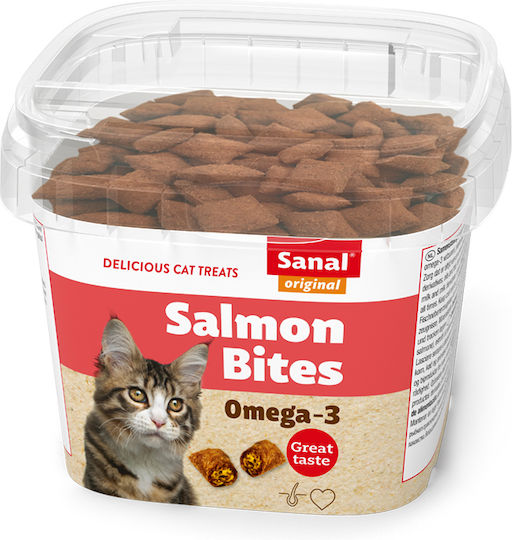 Sanal Salmon Bites Λιχουδιές με Σολομό για Ενήλικες Γάτες 75gr