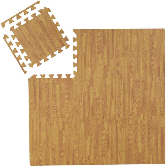 Relaxdays Puzzle De Podea Pentru Copii Design Cu Aspect De Lemn 9 Piese
