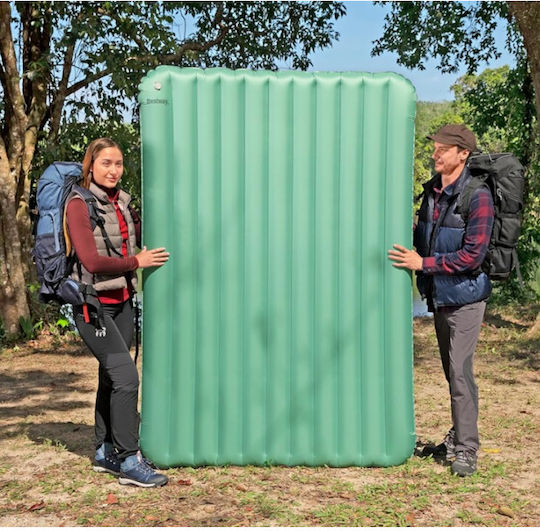 Bestway Υπέρδιπλο Υπόστρωμα Camping 75x142cm Πάχους 15cm Πράσινο