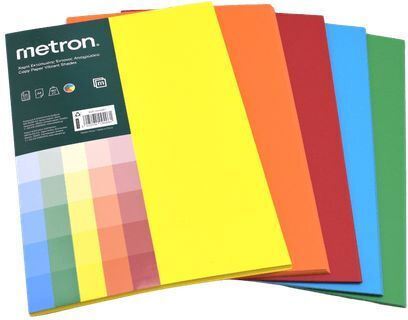 Metron Χαρτι Α4 160gsm 5 Χρωματα Εντονα 100 Φυλλα