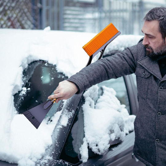 Perie Răzuitoare Zăpadă Gheață Mașină Alista Home Multifuncțională Detasabilă Mâner Antiderapant Aluminiu Plastic Spargător Gheață Parbriz Soluție Iarnă Dezghețare 68x24x11.1 Cm Portocalie
