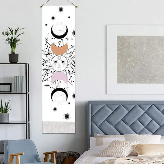FRIPIA Hängende Wanddekoration Weißes Stoff 130x32,5cm