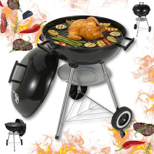 Barbecue Charcoal Kinghoff Kh 2033 Adjustable Ventilation Wheels Steel Black