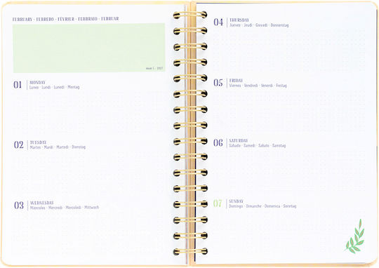 Academic Spiral Diary Hard Cover 2026/2027 Weekly 12-Month 15x21cm Frida Kahlo