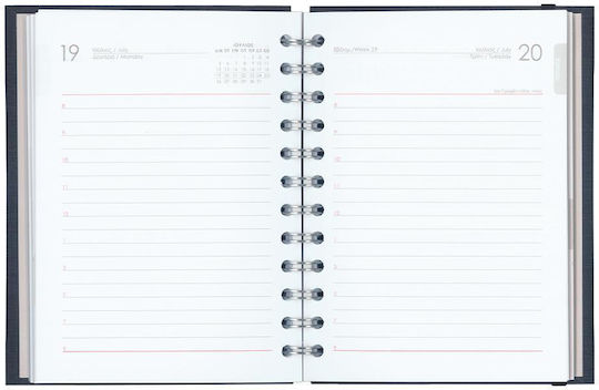 Next Daily Agenda Natural 2027 Gray Spiral 12x17cm