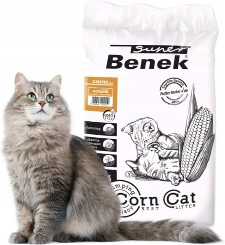 Super Benek Wirek Corn Pflanzliche Katzenstreu 22kg / 35Es