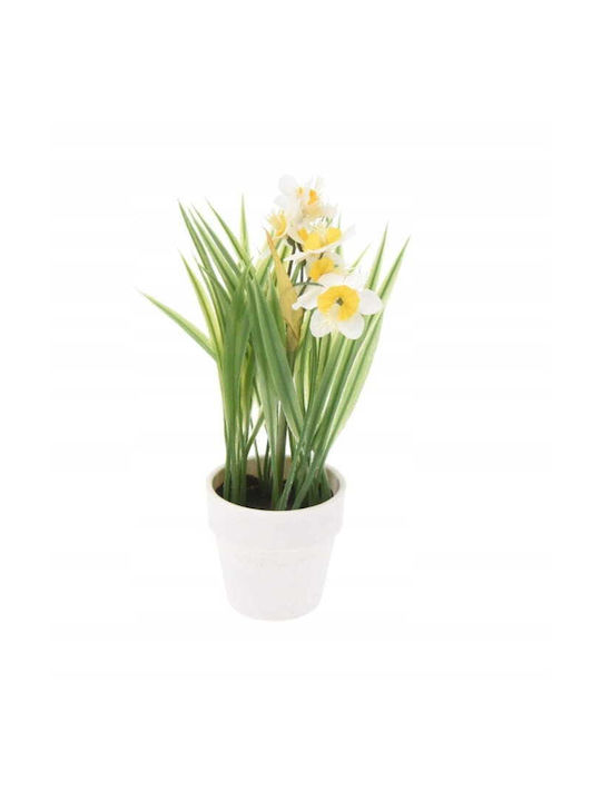 Künstliche Dekorative Blumen In Einer Weißen Topfpflanze 23 Cm