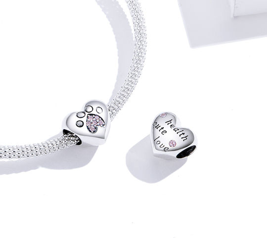 Ασημενιο Charm 925 Heart Pet Paw