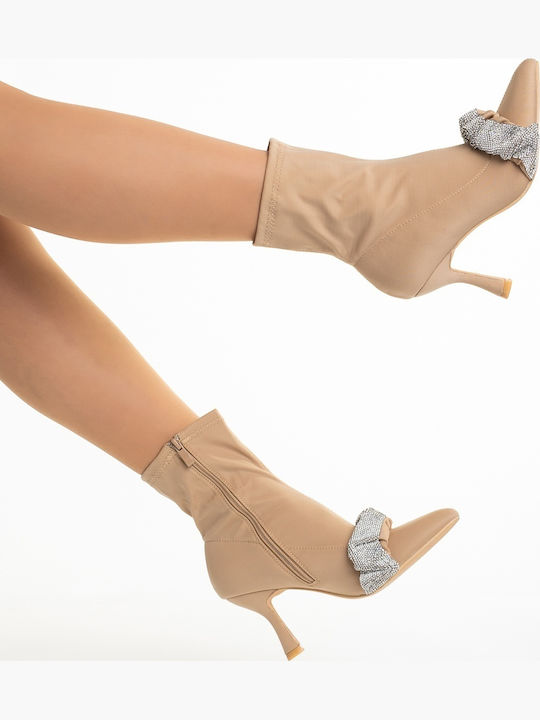 Stiefeletten Damen Astrogálou mit hohem Absatz Beige
