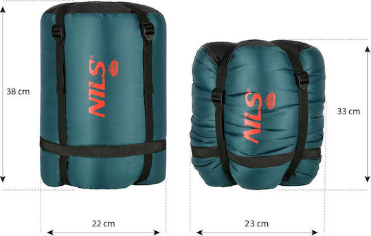Nils Sleeping Bag Single 3 Seasons Ciemnozielony