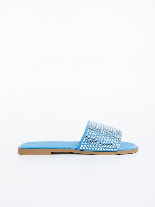 Damen Flache Sandalen Blau