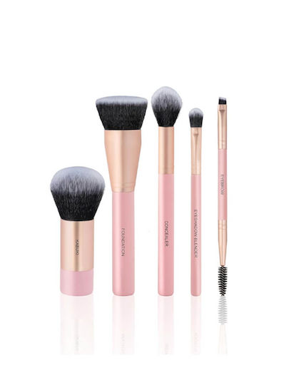 Mon Reve Set with Makeup Brushes made of Synthetic Hair Essential Face & Eyes 5pcs