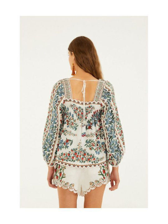Women's Cotton Long Sleeve Multicolour Blouse