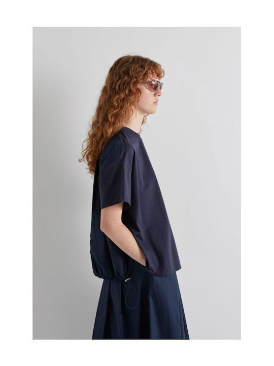 Women's Short Sleeve Blue Blouse