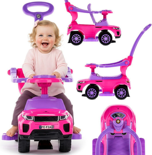 Ride-On Push Walker for Children with Parental Handle Sports Car Pink