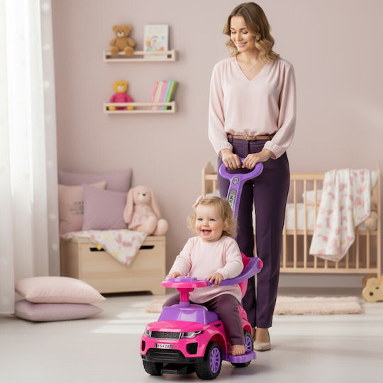 Ride-On Push Walker for Children with Parental Handle Sports Car Pink