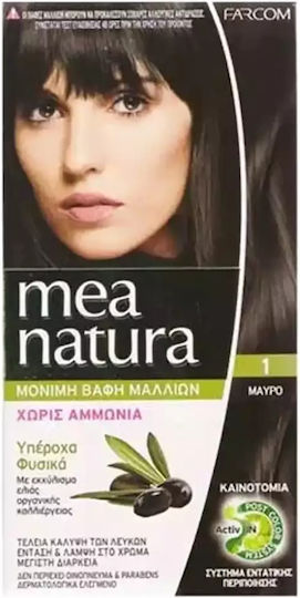 Farcom Mea Natura Боя За Коса Без Амоняк 1 Черно 60ml
