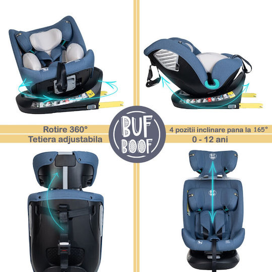 Buf Boof Saphir Deluxe Scaun Auto i-Size cu Isofix Albastru 0-36 kg