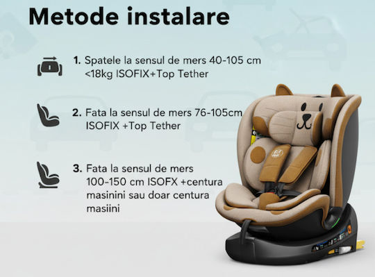 Buf Boof B-Joy Deluxe Scaun Auto i-Size cu Isofix OrangeCAT 0-36 kg