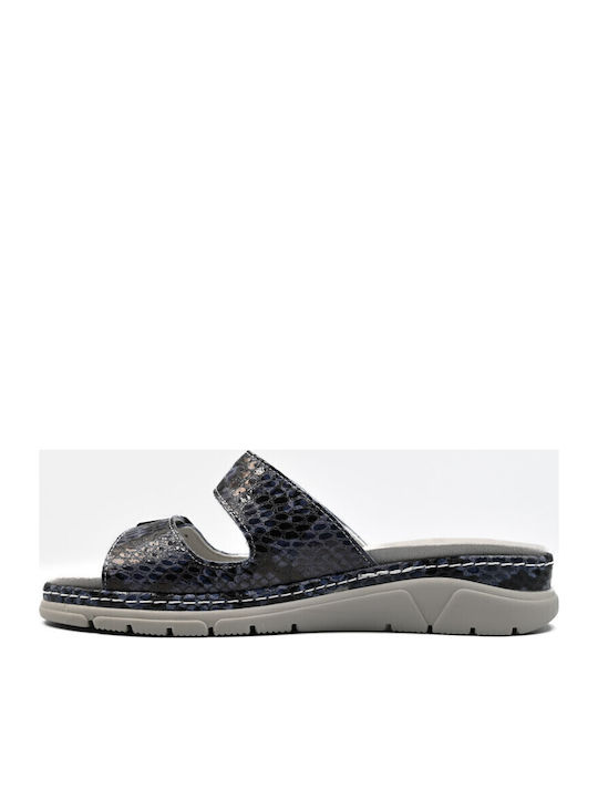 Damen Anatomische Blaue Flatforms Sandalen