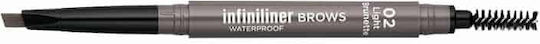 Mon Reve Infiniliner Gel Brow Pencil Waterproof Pencil For Eyebrows 02 Light Brunette