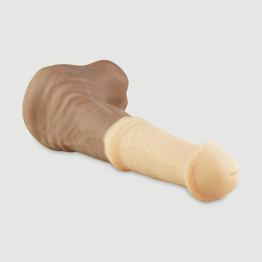 Large Silicone Horse Dildo Wild Horse Platinum Silicone Large Horse Dildo 25.4 Cm White Brown