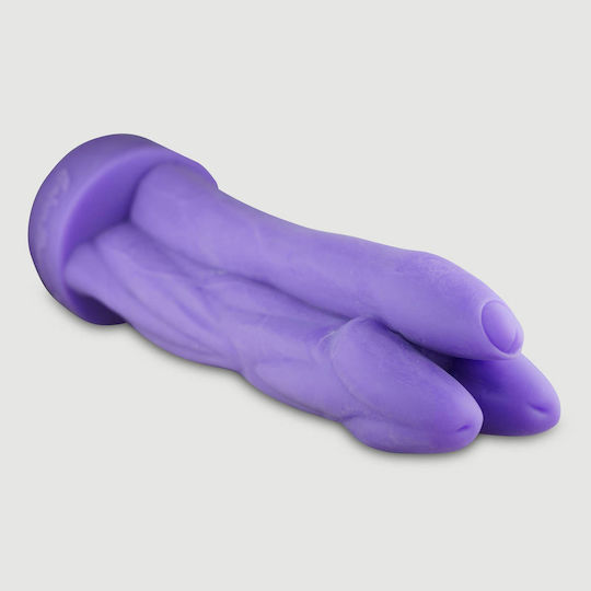 Huge Silicone Replica Textured Surface Praying Dick Textured Platinum Silicone X-Large Dildo 43 Cm Purple