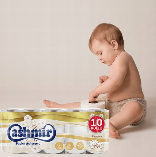 Cashmir Duftfreies Robustes Toilettenpapier 10 Verpackungsrollen 3 Lagen