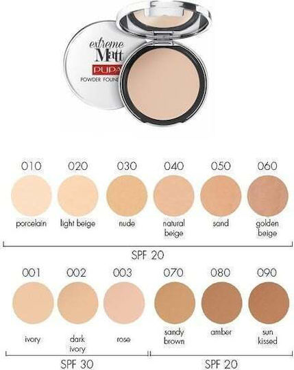 Pupa Milano Extreme Matt Compact Powder Foundation Powder Compact Foundation 010 11g