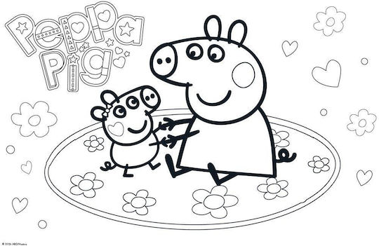 533391 Drawing Pad 23x33cm 40 Sheets Self-Adhesive Stencils 2 Pages Color 2 Designs Peppa Pig Set 12 Pieces Set 12 Pieces