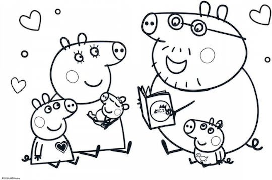 533391 Drawing Pad 23x33cm 40 Sheets Self-Adhesive Stencils 2 Pages Color 2 Designs Peppa Pig Set 12 Pieces Set 12 Pieces