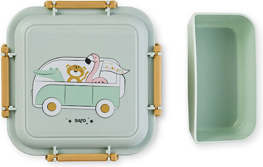 Saro click & Go! Little Explorers Plastic Kids Food Container 0.65 Litre Green