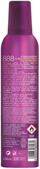 Farcom 888 Styling Mousse Extra Lasting Hold Αφρός Μαλλιών Μπούκλες 250ml