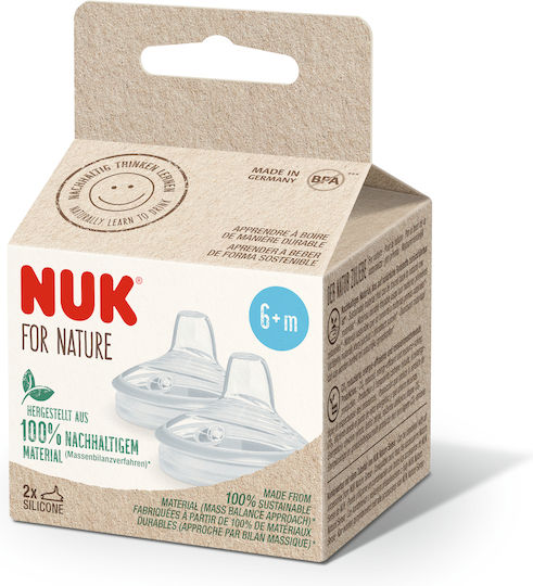 Nuk Nature Silicone Baby Bottle Teats for 6+ months 2pcs