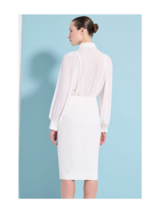 Midi Damenrock Off-White