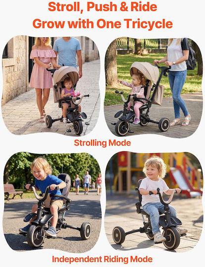 Vevor Toddler Convertible with Parental Handle 7 in 1 for 18 Months Gray