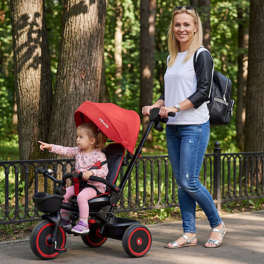 Vevor Toddler Convertible with Parental Handle 6 in 1 for Ages 1-5 Red