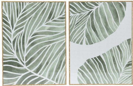 Wall Painting On Canvas In Green Shades Mdf 30x40cm