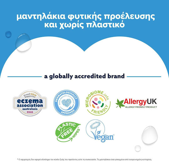 WaterWipes Hypoallergenic Baby Wipes 99.9% Water Fragrance Free Alcohol-Free Parabens Free 18x60pcs