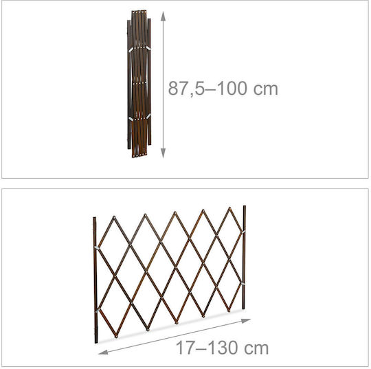 Relaxdays Διαχωριστικό Σκύλου σε Καφέ Χρώμα 130 x 22εκ.