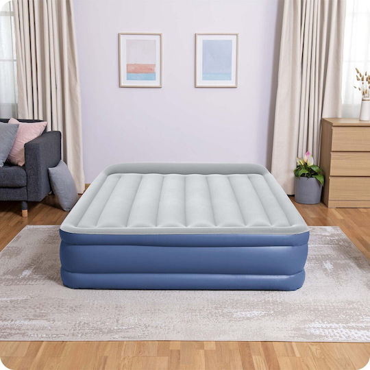 Bestway Inflatable Double Air Mattress With Integrated Electric Pump 203x152x46cm