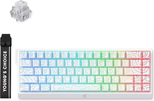 MCHOSE Ace 68 Gaming Πληκτρολόγιο 65% με Magnetic διακόπτες και RGB φωτισμό (Αγγλικό US) Λευκό