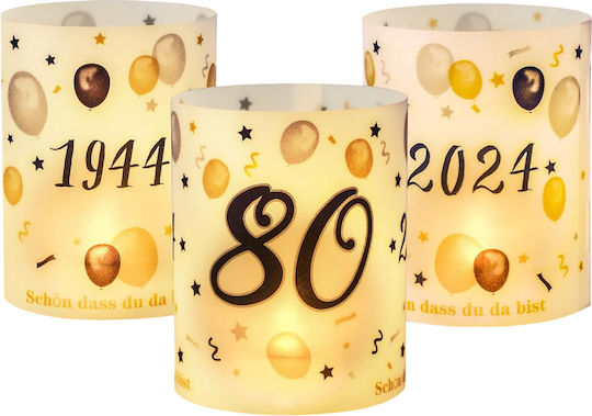Seutgjie Decorative Lanterns 80th Birthday Set 12 White