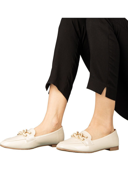 Loafers Dama Din Piele În Culoare Bej