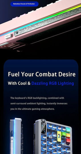 Aula Nova 75 Wireless Gaming Keyboard 75% with Custom Switches and RGB Lighting English US Gray