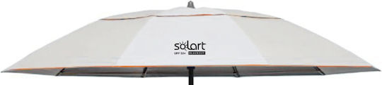 Solart Umbrelă Pliabilă Umbrele Plajă Diametru 2.05m cu Protecție UV și Rezistență la Vânt Albă / Portocalie