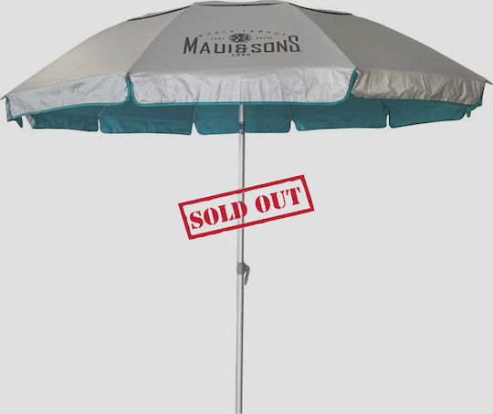 Maui & Sons Ultra Light 190/8 Folding Beach Umbrella Aluminum Diameter 1.9m with UV Protection and Air Duct Hedge Green